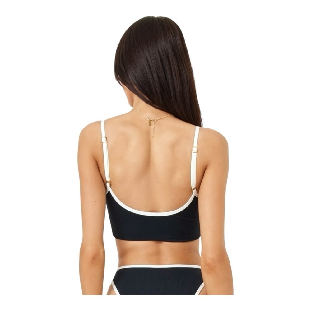 L*Space Adalyn Bikini Top in Black & Cream NWT - Picture 3 of 5